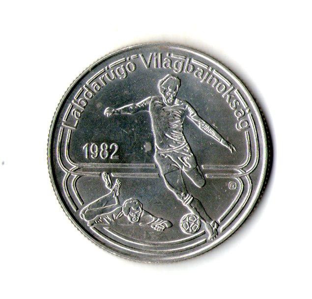 Угорщина 100 форинтів, 1982 Чемпіонат світу з Футболу Мідно-нікелевий сплав, 23.33g, ø 38.5mm, фото 1