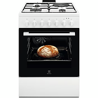 Плита Electrolux комбінована 3 газ + 1 електро, 57л, 60x60см, конвекція, білий Обирай - Perec
