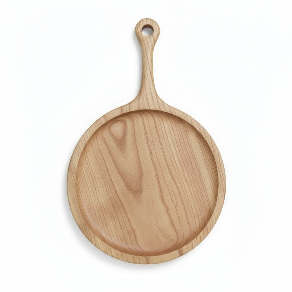 Дерев'яна тарілка менажниця з роздільниками для подачі страв і закусок "Італія" ясень д20 см, фото 1