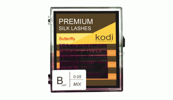 Вії в 0.05 (6 рядів: 8/9/10 мм), паковання butterfly Kodi