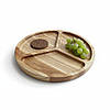 Менажниця дерев'яна секційна тарілка з розділювачами для подачі м'ясних страв та закусок "Мир" ясень 29 см, фото 4