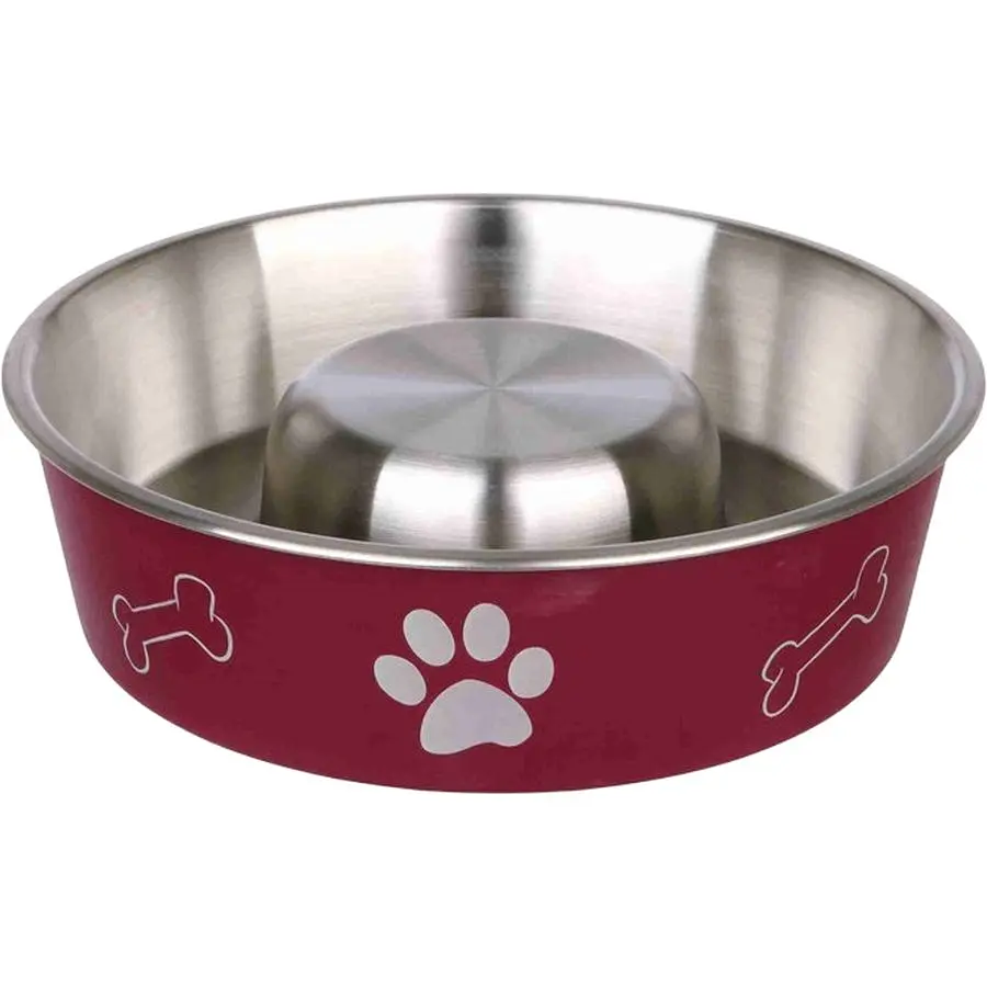 Миска для собак для повільного годування Trixie Slow Feed (Тріксі) 1.4 л. 21х21 см нержавіюча сталь
