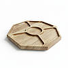 Менажниця дерев'яна секційна тарілка з розділювачами для подачі м'ясних страв та закусок "Монета" ясень 24 см, фото 6