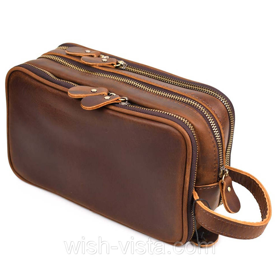 Косметичка-несесер на три відділення Tiding tid9666LC коричневий 30x17x15 см, фото 1