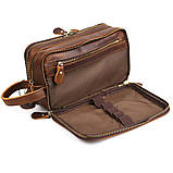 Косметичка-несесер на три відділення Tiding tid9666LC коричневий 30x17x15 см, фото 2