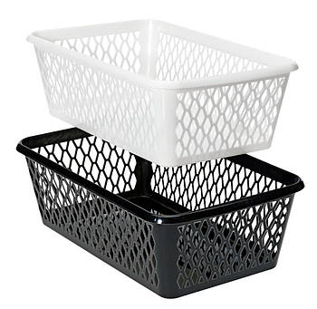 Ящик пластиковий для зберігання 14Х24 см чорний і білий