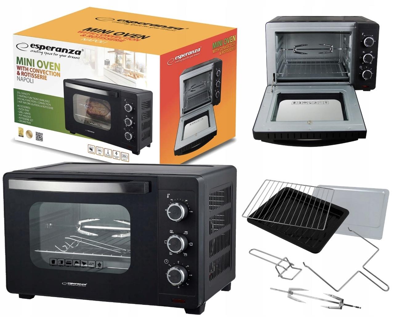 Електродуховка електропіч настільна духовка Esperanza Napoli EKO006N 25 л Польща, фото 1