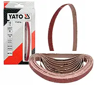 Стрічка шліфувальна нескінченна 10х330 P80 набір 10 штук YATO YT-09744
