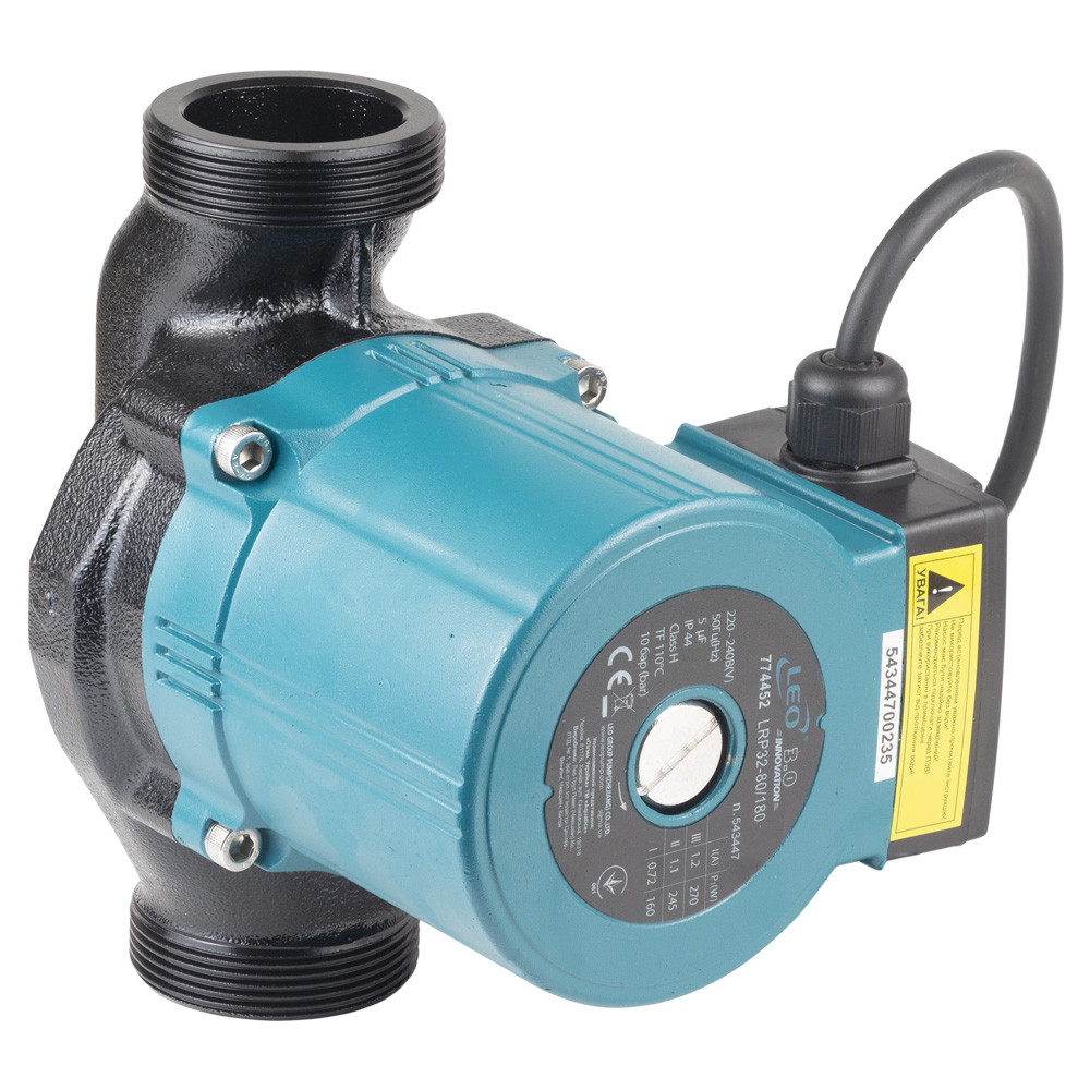 Насос циркуляційний 270Вт Hmax 8м Qmax 170л/хв Ø2" 180мм + гайки Ø1¼" LEO 3.0 (3_774452)