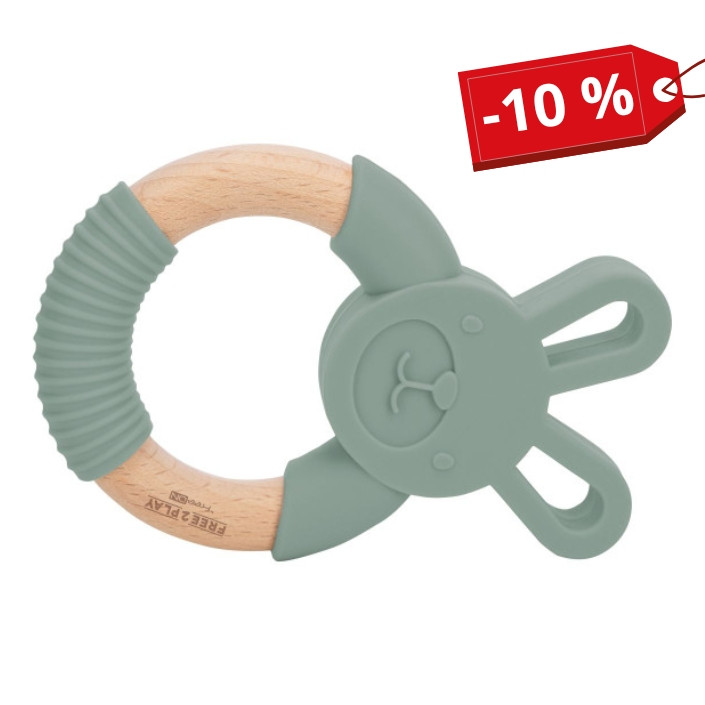 Прорізувач FreeOn силіконовий зайчик, зелений