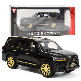 Машинка метал Lexus LX Лексус чорний 1:24 звук свіло 20*8*7,5см (RS-07596)