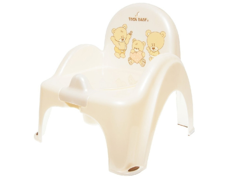 Горщик крісло дитячий з музикою  антиковзкий Teddy Bear white pearl