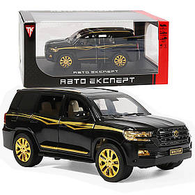 Машинка метал Toyota Land Cruiser 200 Тойота чорна 1:24 звук свіло 20*8*7,5см (RS-05503)
