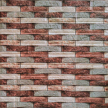 Декоративна 3D панель 700х770х3мм Коричнева цегла піщаник (340) SW-00000531