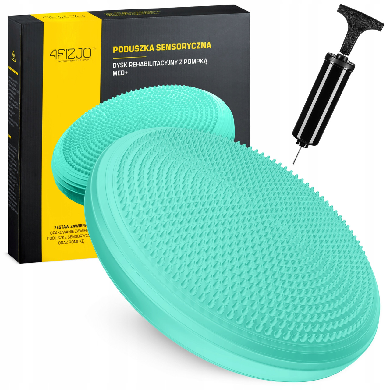 Балансувальна подушка-диск 4FIZJO MED+ 33 см сенсомоторна, масажна Mint (P-5907739313836)