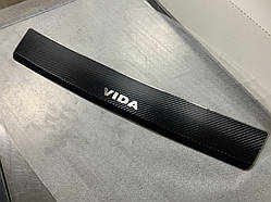 Накладки на бампер з загином ЗАЗ Vida седан (Nataniko Carbon)