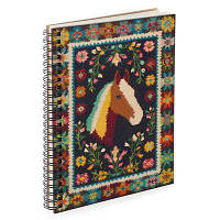 Блокнот Sketchbook (прямокут.) Кінь в квітковій рамці