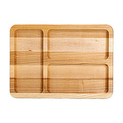 Дошка для подачі дерев'яна 35×25 см прямокутна на 3 секції T32W250 Доставка по Україні