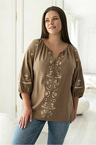 Жіноча сорочка вишиванка з вишивкою аплікацією MKSMV316-502 SEAM