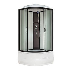 Душовий бокс Vivia 95 JK BP W 90x90x217 високий піддон, чорний профіль, білі задні стінки без електроніки