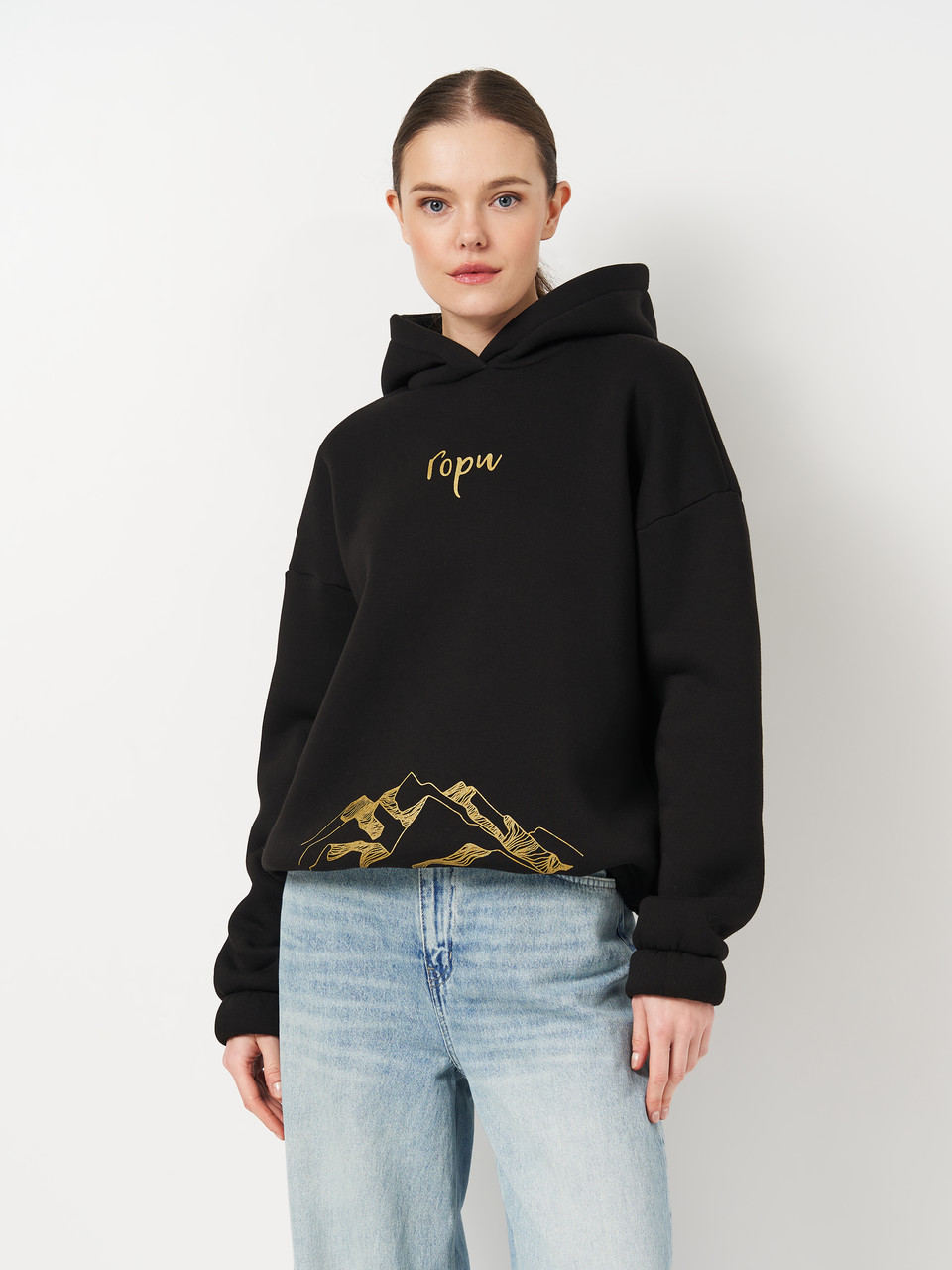 Худі жіноче тепле Мальта 25/Ж616/1-14-Р3 з принтом Гори S (2901000467177), фото 1