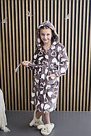 Дитячий халат із капюшоном, м'який теплий халат.