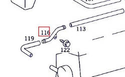 Патрубок охолодження A1248305915 Mercedes  з нержавійки - ДОВІЧНА ГАРАНТІЯ