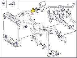 Патрубок охолодження A9705010007  Mercedes MB  з нержавійки   - ДОВІЧНА ГАРАНТІЯ