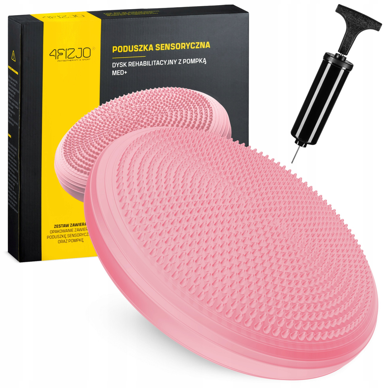 Балансувальна подушка-диск 4FIZJO MED+ 33 см сенсомоторна, масажна Pink (P-5907739313829)
