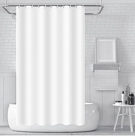 Шторка для ванної та душу кімнати 180х180 см Bathlux поліестр водонепроникна штора у ванну та душову кімнату, колір білий