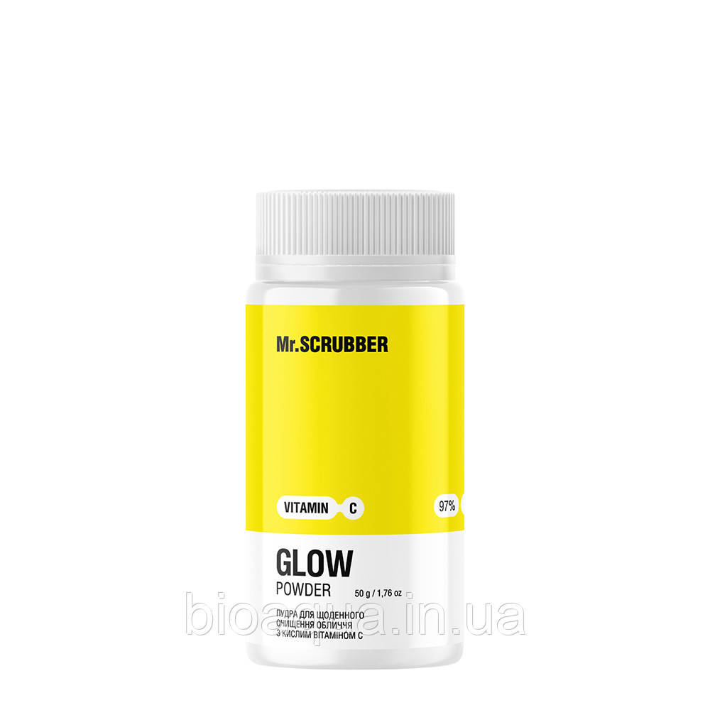 Пудра для щоденного очищення обличчя Mr.SCRUBBER Glow Vitamin C з кислим вітаміном С 50 g, фото 1