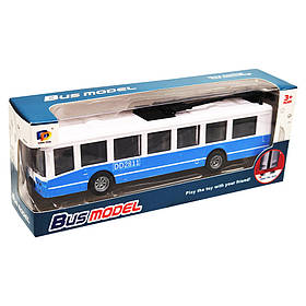 Дитячий інерційний тролейбус Bambi DD2813AC(Blue) відкриваються двері, Toyman