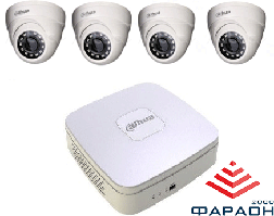 1Мп Комплект відеоспостереження HDCVI Dahua 4 внутрішніх камери W1000