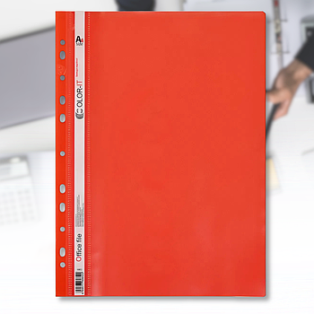 Пластиковий скорозшивач А4 з перфорацією "C" Червоний 69852