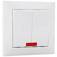 Вимикач двоклавішний вбудований SVEN SE-60016L, білий