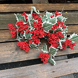 Гілка падуба червоних ягід 30 см