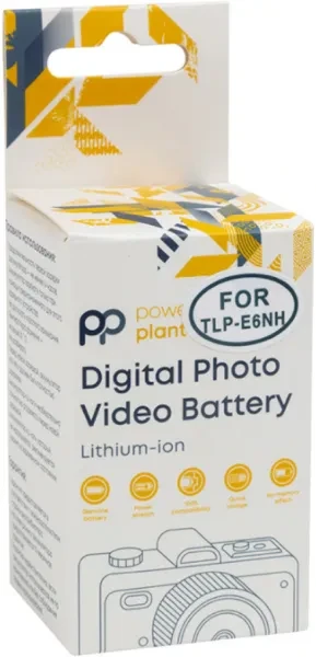 Акумулятор для відеокамери PowerPlant CB970889 Gold Canon TLP-E6NH 2250 мАгод з кабелем Type-C, фото 1