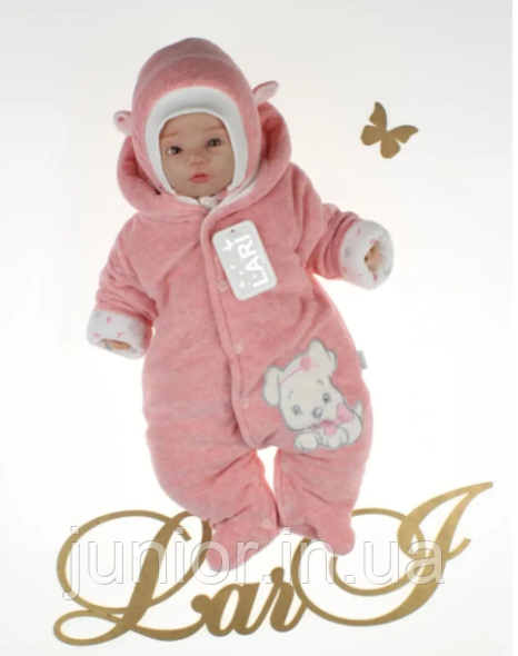 Комбінезон "Маленькі стилетки" (рожевий, велюр/інтерлок, д/с, (56)), фото 1