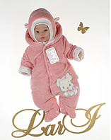 Комбінезон "Маленькі стилетки" (рожевий, велюр/інтерлок, д/с, (56))