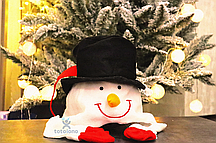 ОгО!!! Шапка сніговик із циліндром і рукавичками, новорічна шапка