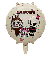 Фольгована кругла кулька "Лабубу І Labubu №2", 45 см. (Китай)