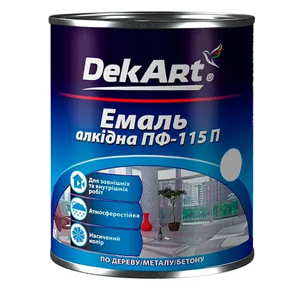 Емаль алкідна ПФ-115П DekArt червоний 25 кг, фото 1