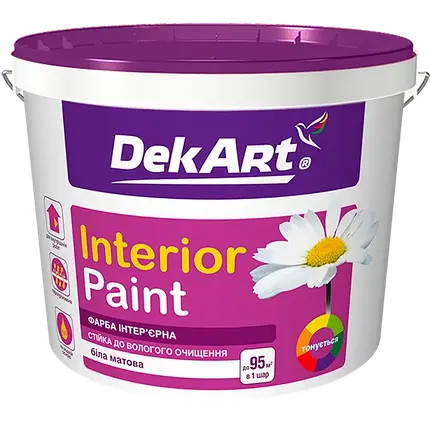 Фарба інтер'єрна "Interior Paint" DekArt білий (база А) 4 кг, фото 1