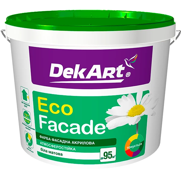 Фарба фасадна "Facade Paint" DekArt білий (база А) 12.6 кг