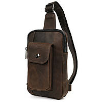 Чоловічий коричневий слінг зі шкіри крейзі хорс RC-0804-3md TARWA