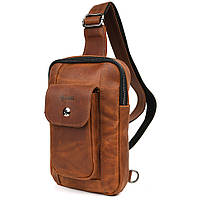 Чоловічий коньячний слінг зі шкіри крейзі хорс RB-0804-3md TARWA