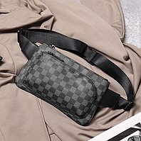 Чоловіча сумка-бананка поясна картата, сумка-бананка на груди для чоловіків