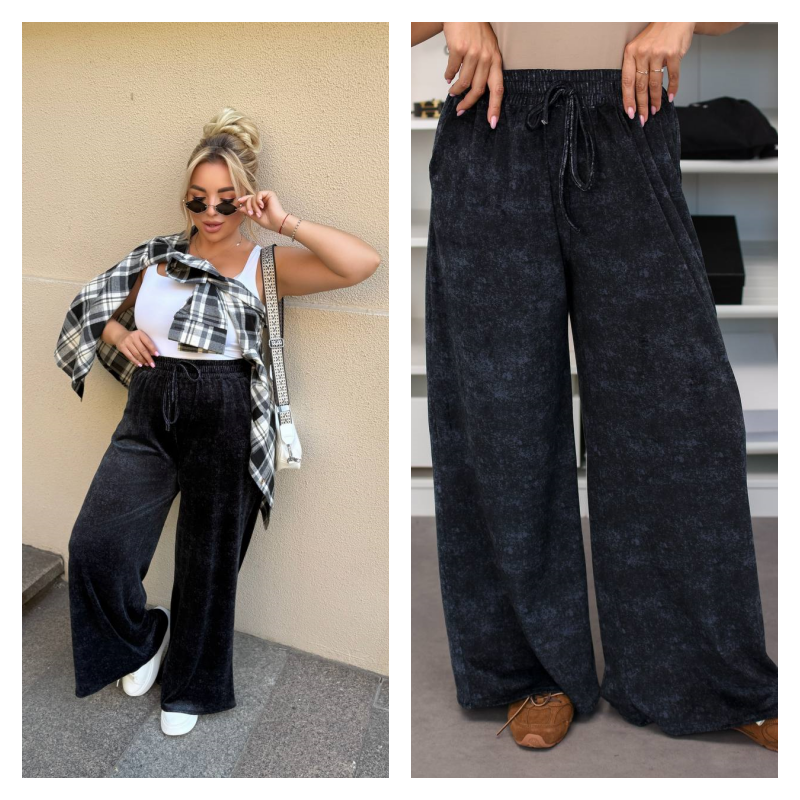 Жіночі брюки палаццо велюр, фото 1