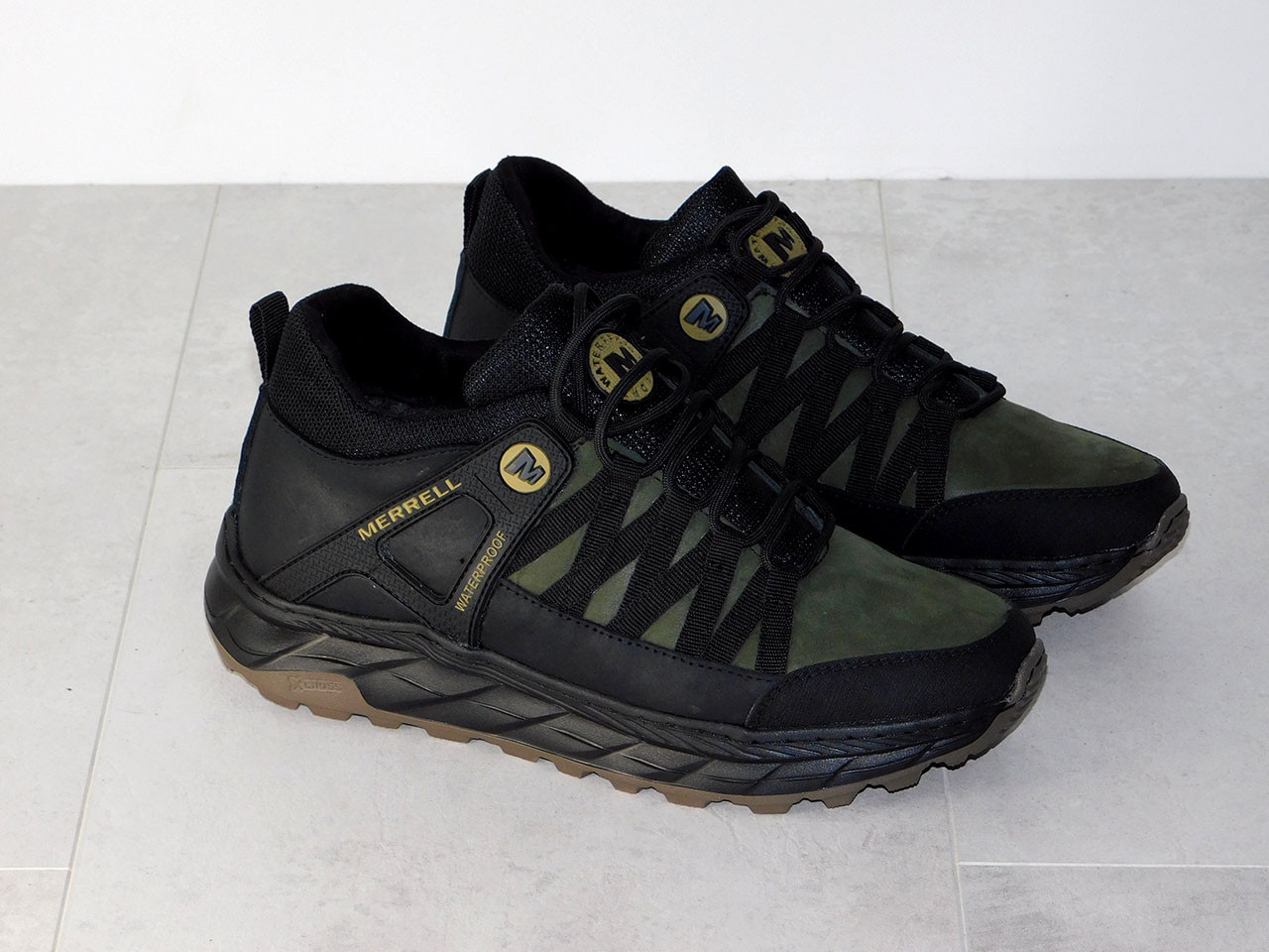 Черевики чоловічі шкіряні зимові комфортні чорні з зеленим, фото 1