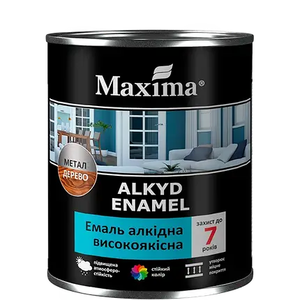 Емаль алкідна високоякісна Maxima зелений 0.7 кг, фото 1